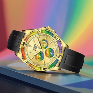 Reloj Mecánico Automático MIGE para Hombre, Esfera Verde, Correa de Silicona, Caja Redonda de 43 mm, Cristal de Zafiro, Cronógrafo, Estilo Deportivo - Product Image 5