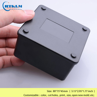 Boîtier en plastique électrique ABS noir boîte de jonction en plastique bricolage boîte de projet électronique boîtier d'instrument 80*75*45mm