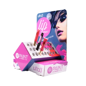 Custom Retail Cardboard Counter Eyelash Display Box Countertop Cosmetics Lipstick Corrugated Boxes Display Stand