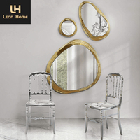 Table de console de miroir de cadre en laiton doré de haute qualité 3 pcs et ensemble de miroir miroir mural de luxe