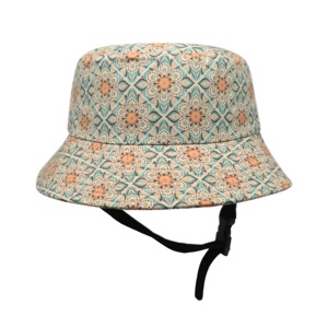Cinturino per il mento di sicurezza con fiore stampato riciclato di alta qualità personalizzato regolabile all'interno della tasca cappello da pescatore da Surf impermeabile Unisex - Product Image 1
