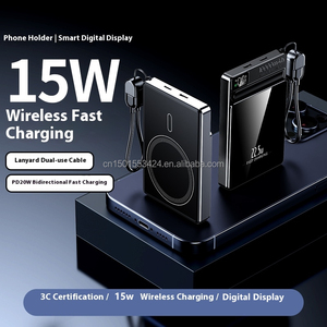 Sottile Power Bank magnetico 10000mah PD 22.5W ricarica rapida 15W Wireless USB-C <span class=keywords><strong>batteria</strong></span> <span class=keywords><strong>con</strong></span> <span class=keywords><strong>cavi</strong></span> Led Display porta telefono - Product Image 2