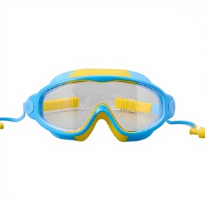 New Children's Swimming Goggles HD Waterproof Anti-fog <b>Large</b> <b>Frame</b> Silicone Earplugs PC Lens Model YL2100 - Product Image 1
