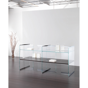 Vitrinas Modulares 203x80x H 100 Blanco Brillante, Composición Central de Doble Cara, Muebles de Salón - Product Image 3