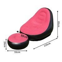 Canapé gonflable portable confortable et durable en PVC floqué avec repose-pieds et dossier séparés pour jeux en extérieur dans la cour
