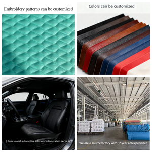 Cuero Nappa Automotriz Transparente con Relieve Geométrico, Microfibra <span class=keywords><strong>de</strong></span> 1.2 mm, Resistente a Arañazos y Desgaste, para Tapicería <span class=keywords><strong>de</strong></span> Asientos y Volantes - Product Image 6