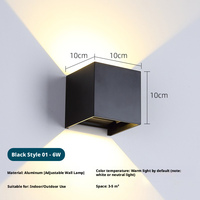 Lámpara de Pared LED Moderna para Exteriores, Impermeable, con Haz de Luz Ajustable, Cuadrada, para Porche de Villa