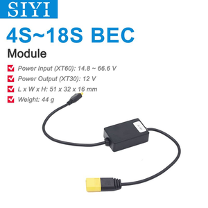 SIYI BEC-4S18S โมดูลควบคุมแรงดันไฟฟ้า - 4-18S LiPo อินพุต 12V เอาต์พุตที่เสถียรสำหรับหน่วยอากาศ HM30 และระบบ FPV - Product Image 2