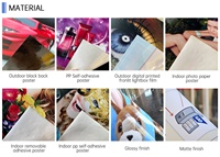 Service d'impression pour affiches murales, brochures, emballages, présentoirs, papier d'art imprimé offset avec plastification
