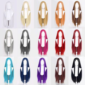 Perruque longue et droite pour femme, 100 cm, avec frange latérale, en fibre haute température, pour mode, beauté et cosplay, perruque complète - Product Image 3