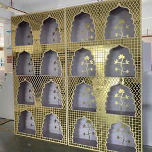 ฉากหลังเวทีงานแต่งงานสไตล์โมร็อกโกแท่นวางเทียนพีวีซีสีขาวอบอุ่นเรียบดีไซน์ใหม่ - Product Image 2