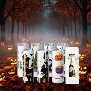 Bicchieri sublimabili per Halloween da 20oz in acciaio inossidabile a doppia parete con coperchio e cannuccia, design personalizzato per regali di Natale - Product Image 2