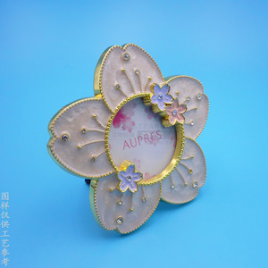 Custom Metal Photo <b>Frame</b> Enameled Rhinestone Decorated Zinc Alloy Geometric Shape <b>Gold</b> Home Decoration Tabletop Gift - Product Image 1