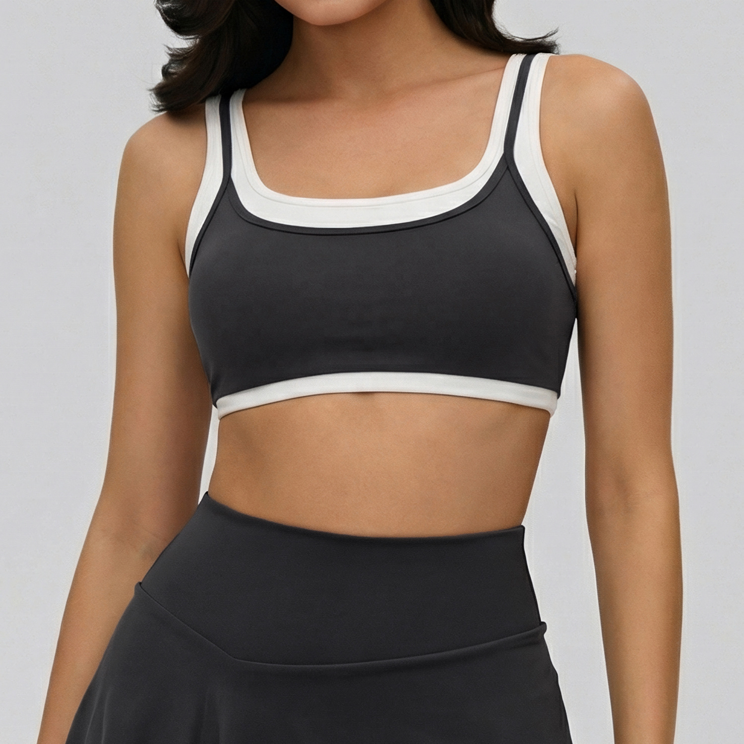 Oem Women's Quick Dry Breathable Sport Bras Double Layer Straps Yoga Tank Tops