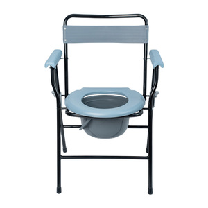 Folding <b>Commode</b> <b>Chair</b> With Toilet Seat For Elderly Pregnant Disabled Hospital Use Foldable Steel Frame Home Care - Product Image 1