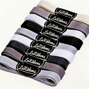 Prix de gros bas : Ruban gros-grain en polyester, imprimé feuille d'or, couleur unie, certifié OEKO-TEX, résistant au rétrécissement, pour cadeaux - Product Image 1