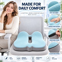 Coussin de siège ergonomique en mousse à mémoire de forme pour chaise de bureau, oreiller de soutien coccyx à dossier haut avec soulagement central pour le confort du coccyx et des hanches