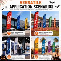 Décoration d'Halloween : Drapeau de plage, Drapeau plume, Bannière en forme de goutte d'eau, Drapeau en forme de fantôme, Citrouille, Chauve-souris pour la pelouse, la véranda, le jardin, les fêtes