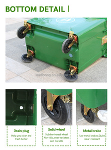 660L/1100L Big Size Plastic Dustbin Waste Bin Mobile Plastic <strong>Containers</strong> with Wheels - Product Image 5