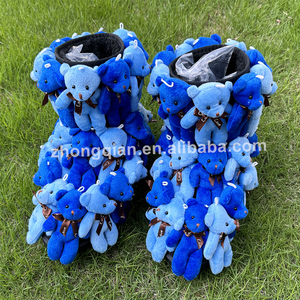 Tùy Chỉnh Màu Xanh Gấu Bông Chiều Dài Mắt Cá Chân Khởi Động Gấu <span class=keywords><strong>Chucky</strong></span> Gót Chân Phẳng Tuyết Lông Khởi Động Phụ Nữ Giày - Product Image 6
