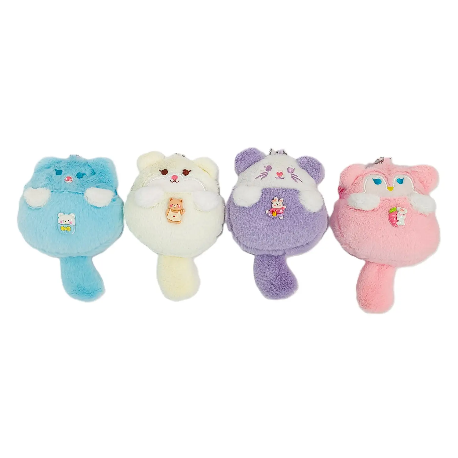 A07569 13cm Animal Big Tail Coin Purse Plush Animal Wallet Plush Pendant Gifts For Girls