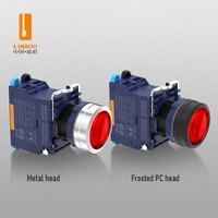 LANBOO LB22SA1-P 25A interrupteur à bouton-poussoir à courant élevé indicateur de câblage enfichable rapide 9-24V 1NOINC 2NO 2NC DPDT