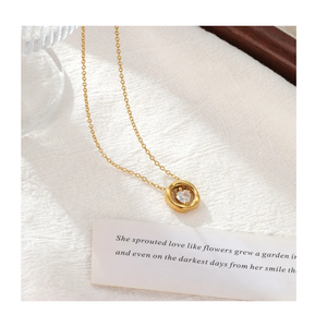 El mejor collar de diamantes de laboratorio de acero inoxidable al por mayor para mujer, joyería de aniversario de piedra brillante con tipo de cadena - Product Image 3