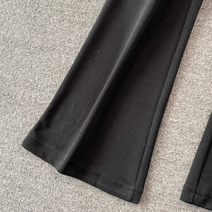 Kunden spezifischer Overall Damen hose mit weitem Bein Bund schwarzer Riemen overall - Product Image 3