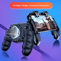 Manette de jeu sans fil H9 à six doigts avec gâchettes de tir, ventilateur de refroidissement, joystick en ABS, logo personnalisé pour Free Fire