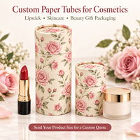 Emballage personnalisé en tube de papier écologique pour cosmétiques, boîtes en carton de luxe avec logo pour rouge à lèvres, parfum, soins de la peau, cadeaux de beauté, MOQ 500