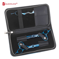Kit d'outils de salon de beauté professionnel RK132 en acier inoxydable, ciseaux ergonomiques, brosse, étui de barbier à pointe arrondie pour débutants