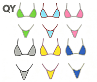 Fabricant de maillots de bain, conception personnalisée de maillots de bain bikini pour femmes, maillot de bain deux pièces contrasté, vêtements de plage