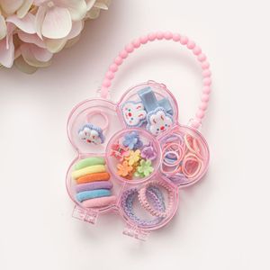 Set de Accesorios para el Cabello de Niñas: Lazos, Pinzas, Anillos, Gomas Elásticas con Diseño de Arcoíris y Flores - Product Image 5