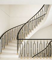 Balustrade d'escalier en métal blanc doré de luxe, haute qualité, décoration intérieure, garde-corps en aluminium pour villa et appartement