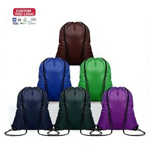Custom Draw String Bag Bulk Sports Gym Polyester Nylon <b>Drawstring</b> <b>Backpack</b> Bag with Printed Logo - Product Image 1