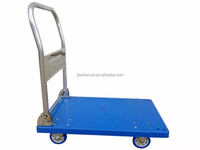 Chariot à plateforme pliable à quatre roues en métal robuste de 400 kg, certifié ISO, noir, 600x400 mm, avec roues en PU