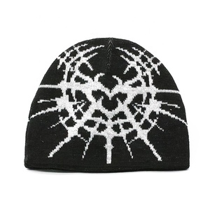 Unisex Thiết Kế Mùa Đông Jacquard Toque Có Thể Đảo Ngược Dệt Kim Thể Thao <span class=keywords><strong>Beanie</strong></span> Tất Cả Các In Skull Cap Biểu Tượng Tùy Chỉnh Kinh Doanh Du Lịch - Product Image 4