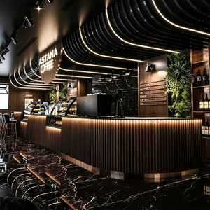 Arredamento di Lusso per Caffetteria |   Design d'Interni Commerciali |   Soluzione Chiavi in Mano per il Retail |   Design per Caffetterie Boutique |   Stile Minimal Nero e Oro - Product Image 1