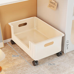 Boîte de rangement mobile sous le lit, rectangulaire, 36x26x13,5 cm, avec roulettes, organisateur polyvalent pour vêtements, rangement de voiture - Product Image 1