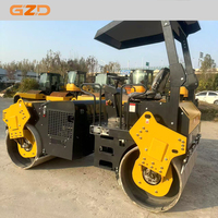 Rouleau de compactage hydraulique pour moteur diesel GZD 5 tonnes 36,8 kW 80KN Rouleau de roulement vibrant à double tambour