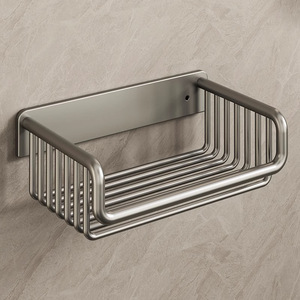 Wall Mounted Toilet Paper Holder Rectangular Aluminum Alloy Spear Gray No Drilling Required Minimalist Design <b>Bathroom</b> Use - Product Image 1