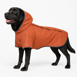 Orange Dog Raincoat with Hood Polyester Waterproof <b>Coat</b> <b>for</b> Dogs Fall Season Pet Clothes Simple Style Leisure Wear - Product Image 1