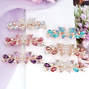 Coloré Strass Papillon Cheveux Barrette Bling Diamant Fleur Épingle À Cheveux Paillettes Strass Printemps Pince À Cheveux Pour Les Filles - Product Image 2