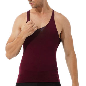 U Neck Stretch Best Selling <b>Men</b> <b>Singlets</b> Gym Wear <b>Men</b> <b>Singlets</b> 2025 Top Sale Solid Color Long Sleeve <b>Men</b> Tank Top - Product Image 4