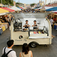 Camion de restauration HANYI avec cuisine complète, mini-chariot à café et desserts avec vitrine réfrigérée, gaufrier pour les startups