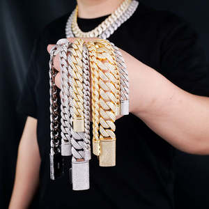 Pulsera Cubana de Plata 925 con Diamantes VVS Moissanite, Estilo Hip Hop de Miami, Personalizada al por Mayor, de Alta Calidad para Hombre - Product Image 2