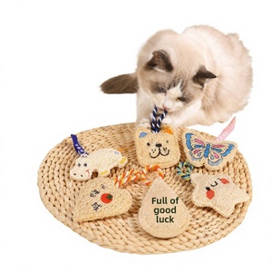 Jouet pour chat en forme <span class=keywords><strong>de</strong></span> loofah, pendentif mignon en forme d'animal, pour le nettoyage des dents, jeu interactif, avec herbe à chat pour chatons - Yilin Pet - Product Image 1