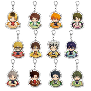 Porte-clés en acrylique <span class=keywords><strong>Haikyuu</strong></span> Anime, pendentif mignon Tobio Kageyama Shoyo Hinata <span class=keywords><strong>Kenma</strong></span> Kozume Yuu Nishinoya, breloques, cadeau pour les fans - Product Image 1