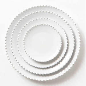Service de vaisselle de luxe en céramique blanche à motif rond pour mariages, restaurants et fêtes - Product Image 2