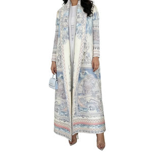 Vestido Largo Floral Vintage 2025 para <span class=keywords><strong>Mujer</strong></span>, Elegante y Casual, Estilo Fair Isle, Abaya Plisada de Crepé Miyake para el Trabajo - Product Image 3